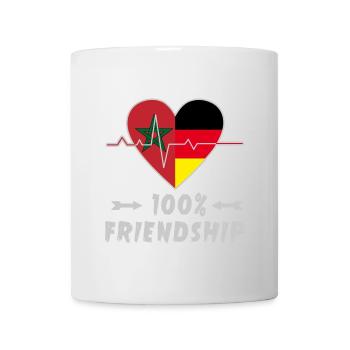 Marokko und Deutschland 100% Freundschaft - Tasse - Weiß - Vorne