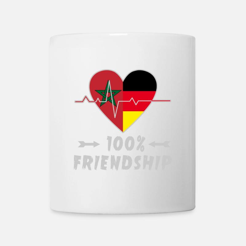 Marokko und Deutschland 100% Freundschaft - Tasse - Weiß