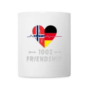 Norwegen und Deutschland 100% Freundschaft - Tasse - Weiß - Vorne