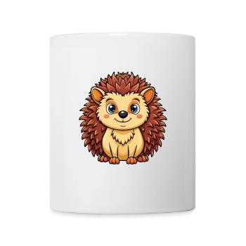 Igel Niedliche Zeichentrickfigur Kawaii Clipart - Tasse - Weiß - Vorne