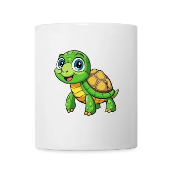 Turtle Cute Cartoon Character Kawaii Clipart - Mug - white - Front