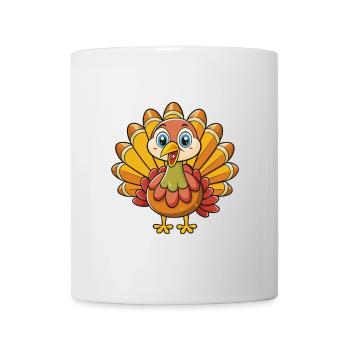 Turquie Mignon Dessin Animé Personnage Kawaii Clipart - Mug blanc - blanc - Devant