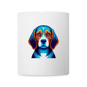 Beagle Dog Colorful Kawaii Cartoon Character Pet - Mug - white - Front