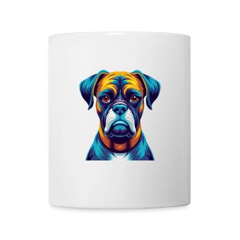 Boxer Hund Bunt Kawaii Cartoon Figur Haustier - Tasse - Weiß - Vorne