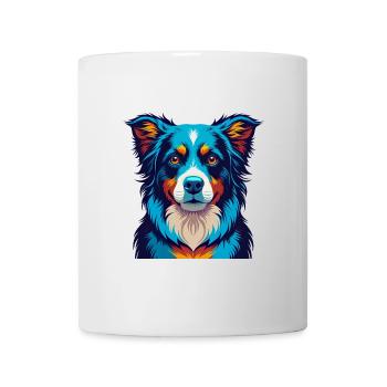 Australian Shepherd Dog Colorful Kawaii Cartoon - Mug - white - Front