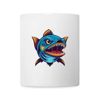 Barracuda Coloré Kawaii Dessin Animé Personnage Animal de compagnie - Mug blanc - blanc - Devant
