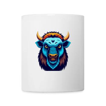 Bison Colorful Kawaii Cartoon Character Clipart - Mug - white - Front