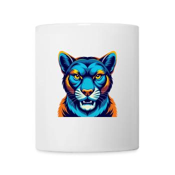 Cougar Colorful Kawaii Cartoon Character Clipart - Mug - white - Front