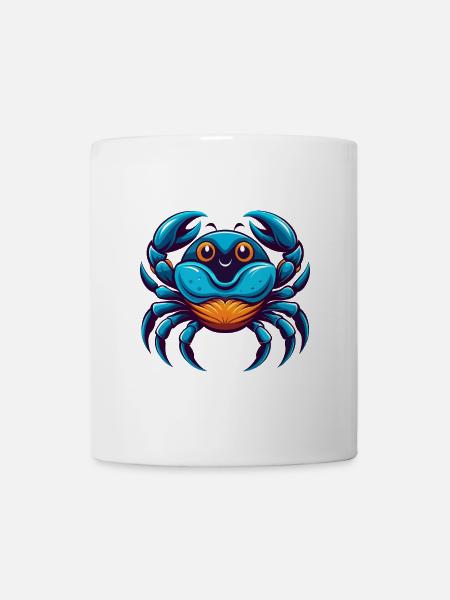 Krabbe Bunte Kawaii Cartoon Figur Clipart - Tasse - Weiß