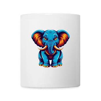 Elefant Bunte Kawaii Cartoon Figur Clipart - Tasse - Weiß - Vorne