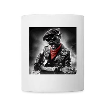 Panthère Noir Musicien Rebel - Mug - white - Front