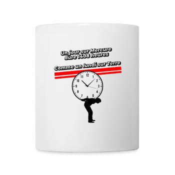 Un lundi sur terre - Mug blanc - blanc - Devant