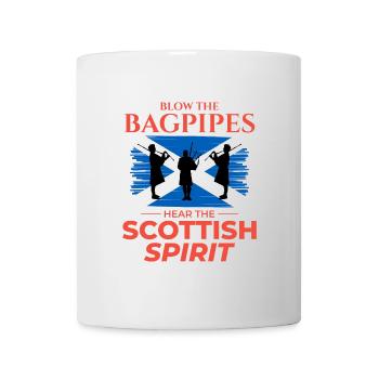Bagpipe Player Instrument Scottish Scotland Flag - Mug - white - Front