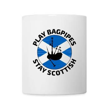 Bagpipe Player Instrument Scottish Scotland Flag - Mug - white - Front