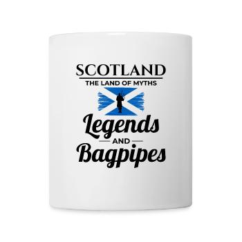Bagpipe Player Instrument Scottish Scotland Flag - Mug - white - Front