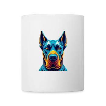 Chien Dogue Allemand Personnage De Dessin Animé Kawaii Coloré - Mug blanc - blanc - Devant