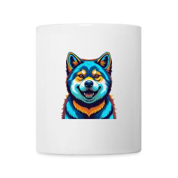Akita Dog Colorful Kawaii Cartoon Character Pet - Mug - white - Front
