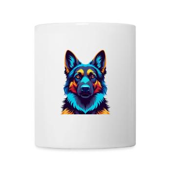 German Shepherd Dog Colorful Kawaii Cartoon Animal - Mug - white - Front