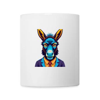 Donkey Colorful Kawaii Cartoon Character Clipart - Mug - white - Front