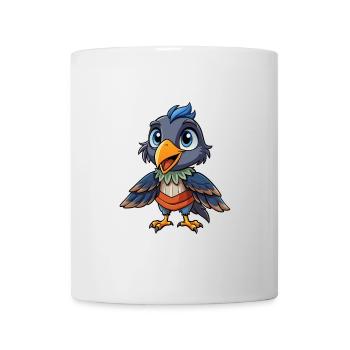 Raven Cute Cartoon Character Kawaii Clipart - Mug - white - Front