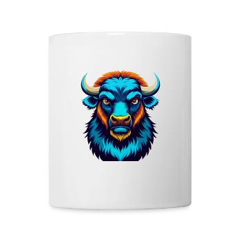 Buffalo Colorful Kawaii Cartoon Character Clipart - Mug - white - Front