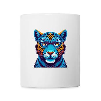 Jaguar Bunte Kawaii Cartoon Charakter Clipart - Tasse - Weiß - Vorne