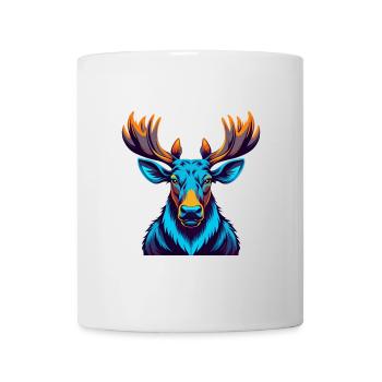 Moose Colorful Kawaii Cartoon Character Clipart - Mug - white - Front