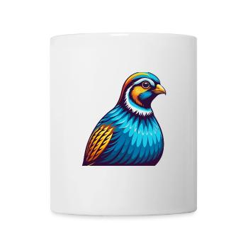 perdrix coloré kawaii personnage de dessin animé animal de compagnie - Mug blanc - blanc - Devant
