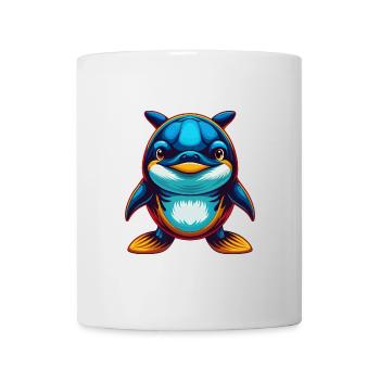 Orca Bunte Kawaii Cartoon Figur Clipart - Tasse - Weiß - Vorne
