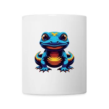 Salamandre Coloré Kawaii Dessin Animé Personnage Animal de compagnie - Mug blanc - blanc - Devant