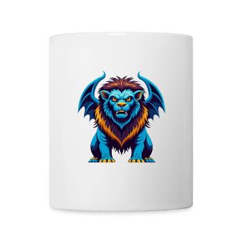 Manticore Coloré Kawaii Dessin Animé Personnage Animal de compagnie - Mug blanc - blanc - Devant