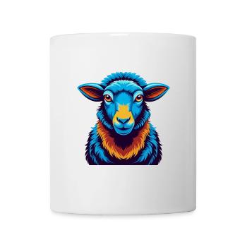 Schaf Bunte Kawaii Cartoon Figur Clipart - Tasse - Weiß - Vorne