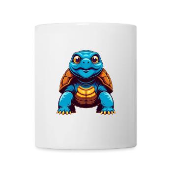 Schildkröte Bunte Kawaii Cartoon Figur Clipart - Tasse - Weiß - Vorne