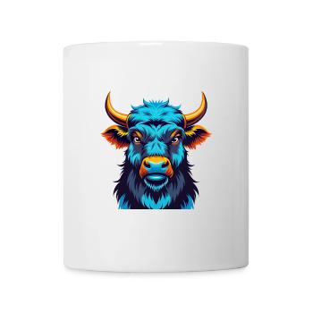 Yak coloré Kawaii Dessin animé Personnage Clipart - Mug blanc - blanc - Devant