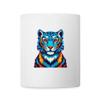 Léopard des neiges coloré Kawaii dessin animé Personnage Animal de compagnie - Mug blanc - blanc - Devant