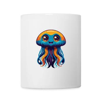 Qualle Bunte Kawaii Cartoon Figur Haustier - Tasse - Weiß - Vorne