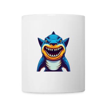 Shark Colorful Kawaii Cartoon Character Clipart - Mug - white - Front