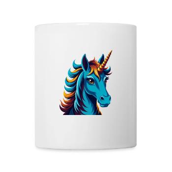 Licorne coloré Kawaii Dessin animé Personnage Clipart - Mug blanc - blanc - Devant