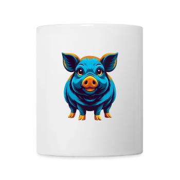 Schwein Bunte Kawaii Cartoon Figur Clipart - Tasse - Weiß - Vorne