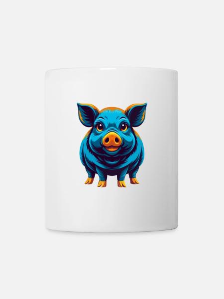 Schwein Bunte Kawaii Cartoon Figur Clipart - Tasse - Weiß