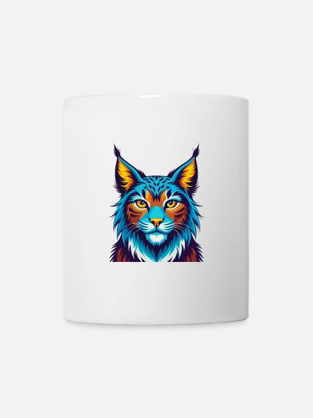 Luchs Bunte Kawaii Cartoon Figur Clipart - Tasse - Weiß