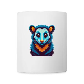 Opossum coloré Kawaii Dessin animé Personnage Clipart - Mug blanc - blanc - Devant