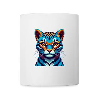 Ocelot Bunte Kawaii Cartoon Figur Clipart - Tasse - Weiß - Vorne