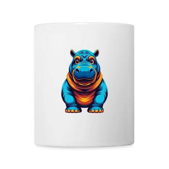 Nilpferd Bunte Kawaii Cartoon Figur Clipart - Tasse - Weiß - Vorne