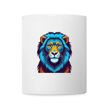 Lion asiatique coloré Kawaii dessin animé Personnage Animal de compagnie - Mug blanc - blanc - Devant