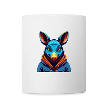 Aardvark coloré Kawaii Dessin animé Personnage Clipart - Mug blanc - blanc - Devant