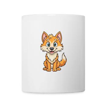 Wolf Cute Cartoon Character Kawaii Clipart - Mug - white - Front