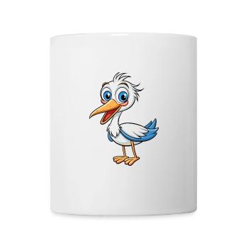 Cigogne mignon personnage de dessin animé Kawaii Clipart - Mug blanc - blanc - Devant