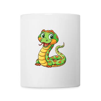 serpent mignon personnage de dessin animé Kawaii Clipart - Mug blanc - blanc - Devant