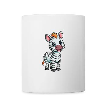 Zebra Cute Cartoon Character Kawaii Clipart - Mug - white - Front